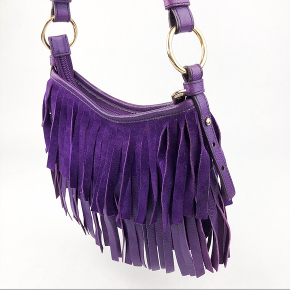 purple ysl purse